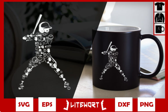 A Baseball Player Doodle Graphics for Crafts and Seasonal Collections