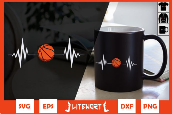 A Basketball Heartbeat Plater for Sports Craft Graphics