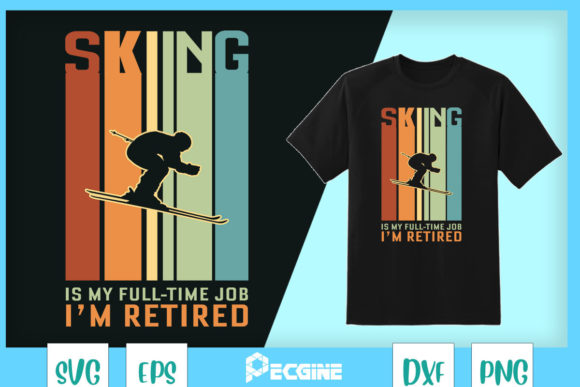 A Humorous Ski Design for T-Shirt Graphics and Branding