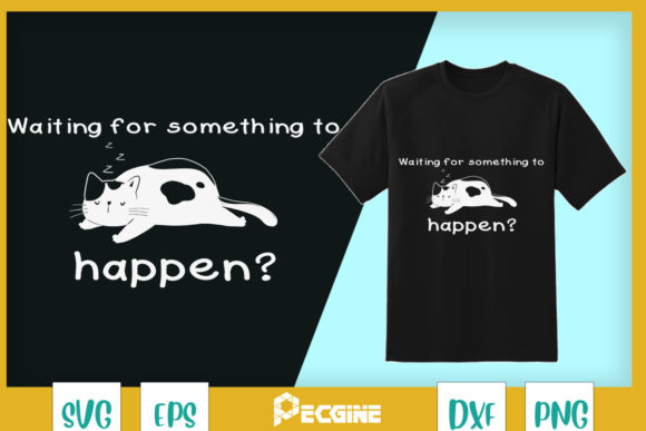 A Playful Sleeping Cat Graphic for T-Shirts & Commercial Use
