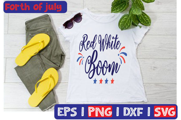 Red White Boom: A Bold Graphic for Patriotic Content