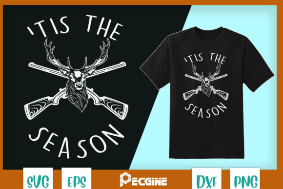 Tis the Season Funny Deer Bow Hunting Graphics for T-Shirt Designs