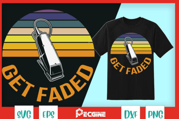 Vintage Barber Get Faded: A T-Shirt Design Graphic with Editorial Edge